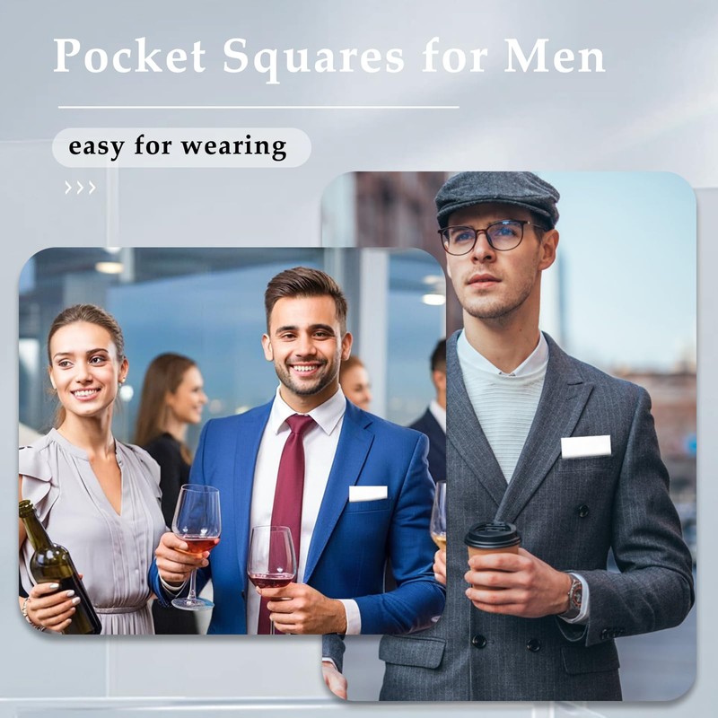 LHXzizizi Pre-folded Suit Pocket Squares for Men, Solid Color Mens