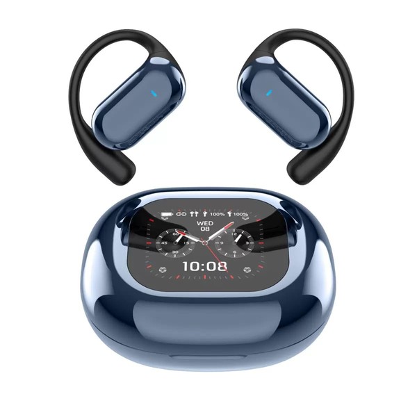 AI Language Translator Earbuds, OWS LCD Touch Screen Real-Time Translation