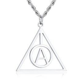 Hisatan Initial Necklace for Men, A-Z Letter Pendant Necklaces Silver Mens Stainless Steel Monogram Alhpabets Charm Gifts Jewelry, 24 inch Box Chain, Medium, Stainless Steel, No Gemstone