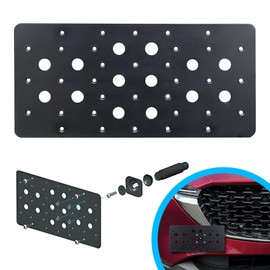 Front Bumper Tow Hook License Plate Mount Bracket for Mazda CX-5 2023-2024, Plate Holder Set w Unique Screw Bolts & Black Screw Caps, License Tag Mounting Kit, Quality Plate Holders.