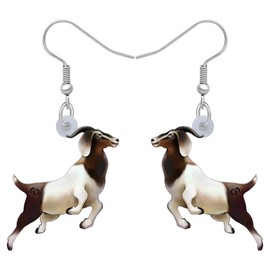 LONYOO Acrylic Sheep Goat Earrings Dangle Fashion Jewelry Lovely Animal Earrings for Women Girls Charms (Off-white)