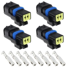 Be In Your Mind 4Pcs 2 Pin Headlight Sensor Connector 37592 Temperature Sensor Plug Compatible with Peugeot Compatible with Citroen