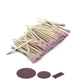 3" Decorative Pink Matches (100 Count, with Striker Stickers) | Ideal for Gifts & Home Decor | Premium Short Long Wood Safety Matches by Zikani