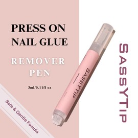 SASSYTIP New Nail Glue Remover Pen, Nail Glue Remover For Press On Nails, Click&Remove Pen Design, For Fake Nails Debonder Adhessive Remover Acetone-free, 3ml/0.11fl oz:_2 pcs