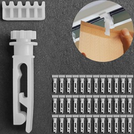 lofrcin Vertical Blinds Replacement Stem and Gear, White Vertical Blind Stems, Vertical Blinds Repair Kit Used for Headrail, Carrier Stem Vertical Blinds Curtain Accessories（36 Sets）, Stems+Gears