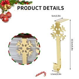 TSLBW Pack of 4 Christmas Stocking Holders for Fireplace Christmas Wreath Holder Coat Hooks for Christmas Decoration Garter Holder
