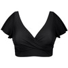 Mycoco Women's Ruffled Short Sleeve Underwire Bikini Top Full Coverage