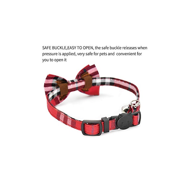 CHUKCHI 2 Pack/Set Cat Collar Breakaway with Cute Bow Tie