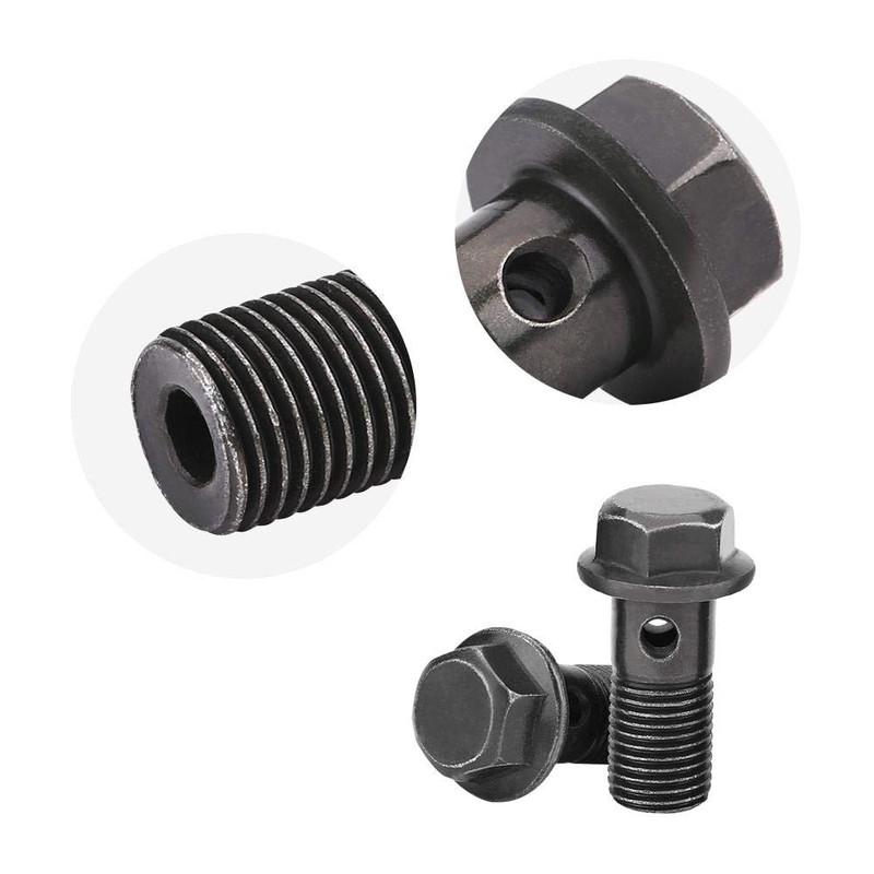 Qiilu [5pcs] M10x1.25mm Motorcycle Banjo Set Banjo Bolts & Washers