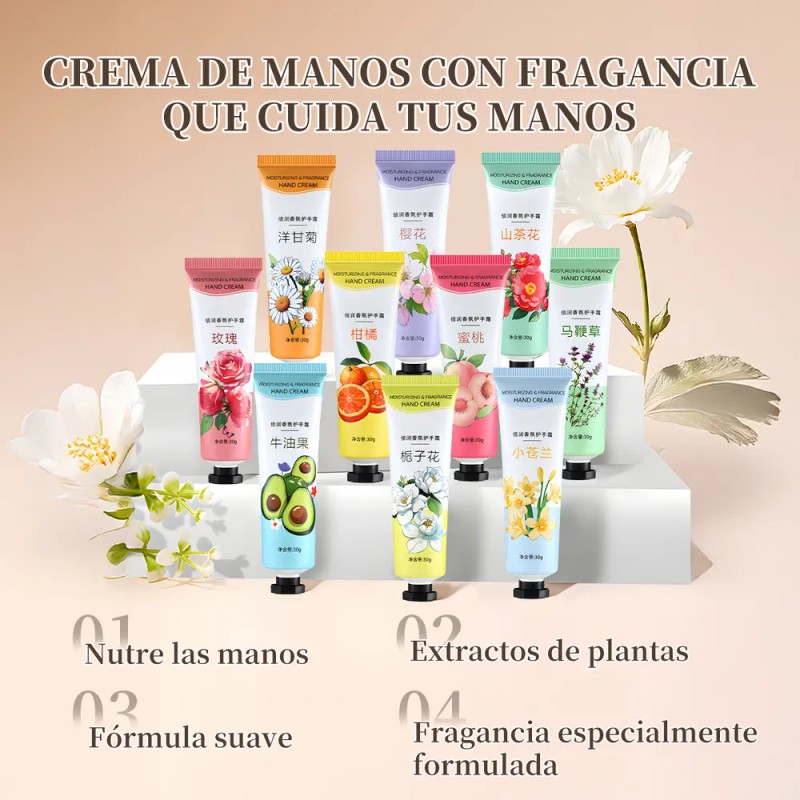10pcs Crema Manos Hidratante Reparadora Para Piel Seca Frutos Rojos