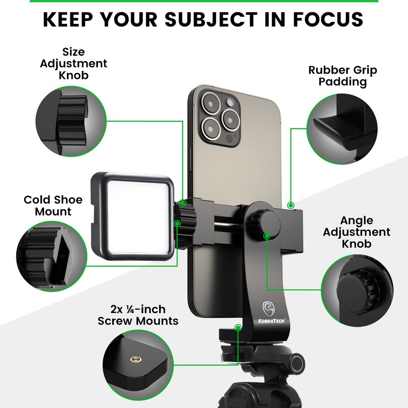 KobraTech - Soporte de trípode para teléfono Celular UniMount 360,