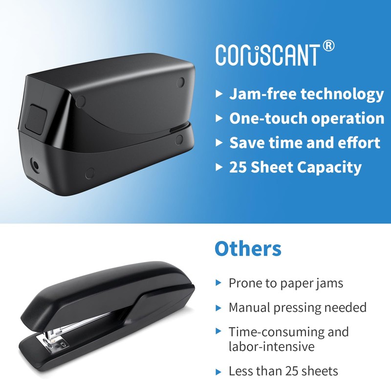 Coruscant Electric Stapler, Heavy Duty Desktop Stapler, Includes 2000 Staples
