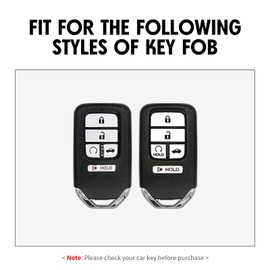 WORCAS Key Fob Case Carbon Fiber Pattern Silicone Cover Compatible with Honda Accord Touring Civic CR-V Insight Insight EX Odyssey Passport Pilot 5 Button Keyless Entry Remote