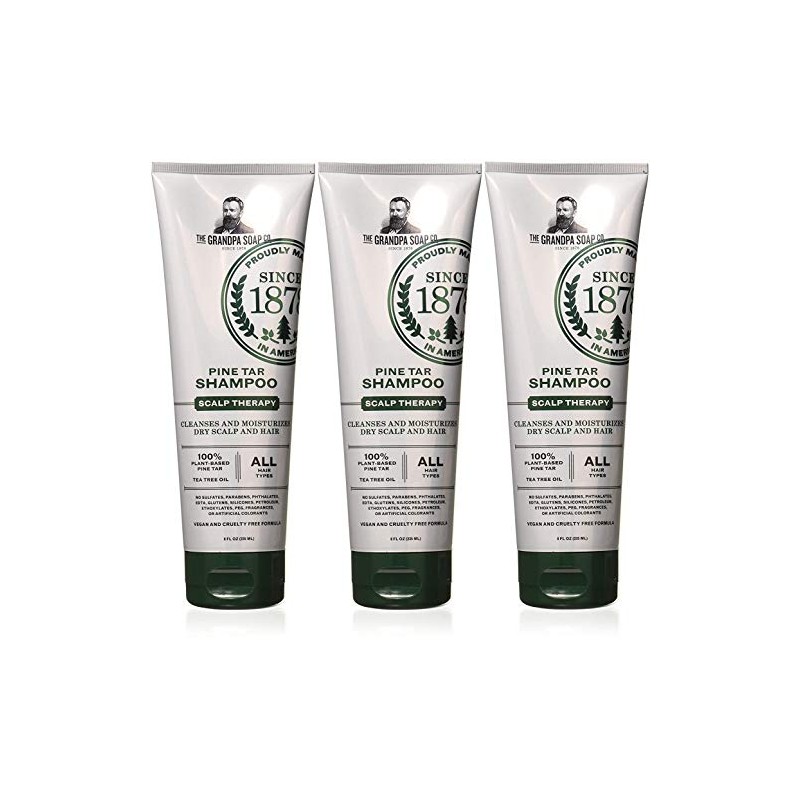 Grandpa Wonder Pine Tar Shampoo, 8 Ounce -- 3 per