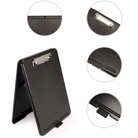 Tiardey Nursing Clipboard with Storage Lightweight Writing Clipboard with Compartment Organiser for Sales Coach, School, Office - Black