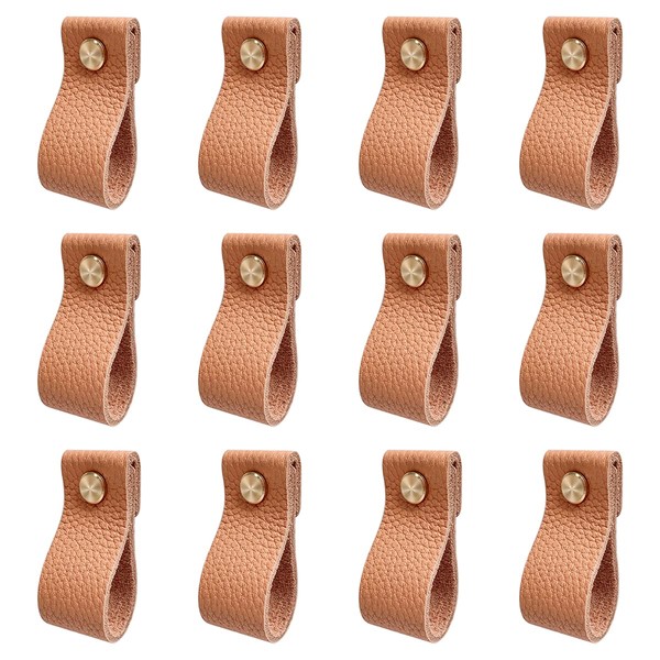Hiili & Kaala Leather Knobs for Dresser Drawers, Dresser Pulls