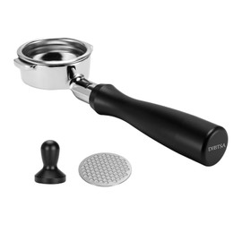 DIBTSA 58mm Bottomless Portafilter Compatible with E61 Group Head, Flair 58, ECM, Rocket, Sanremo, Synesso, Slayer, VBM, with Filter Basket and Puck Screen, Anodized Aluminum Handle, Black