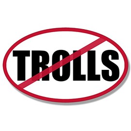 Oval NO Trolls Sticker (anty Bullying Twitter Facebook)