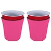 Blank Foam Collapsible Bottom Solo Cup Coolie (2, Pink)