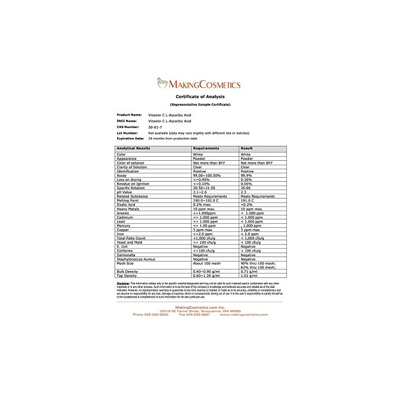 MakingCosmetics - Vitamin C Powder, USP-Grade (L-ascorbic Acid) - 1.8oz