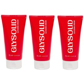 Glysolid Glycerin Skin Cream - Thick, Smooth, and Silky - Trusted Formula for Hands, Feet and Body 2.54 fl oz (75ml Tube) - 3pack