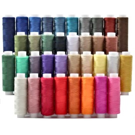 BlesSew Sewing Threads for Sewing Machine and Hand Stitching in Storage Gift Package – 36 Assortment Colours on Spools of 150 Yards Each - Include Black and White