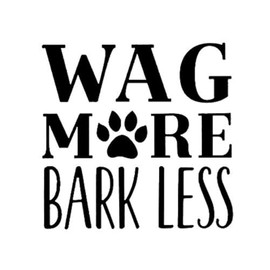 Legacy Innovations Wag More Bark Less LLI | Decal Vinyl Sticker | Cars Trucks Vans Walls Laptop | Black | 5.5 x 5.4 in | LLI2168