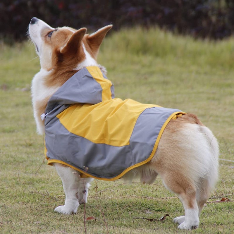 ClawsPurrfect Dog Hood Waterproof Raincoat: Large Medium Refective Packable Poncho