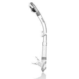 WACOOL - Tubo de tubo de esnórquel con parte superior seca, boquilla cómoda, válvula de purga de una sola vía, para piscina, buceo, natación, natación, natación, buceo, buceo (plata)