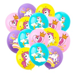 ParPix Pack of 20 Colourful Unicorn Balloons, Unicorn Decoration Children's Birthday Balloons, Unicorn Birthday Decoration, Pony Balloons Unicorn, Decorative Unicorn Birthday Balloons, Unicorn