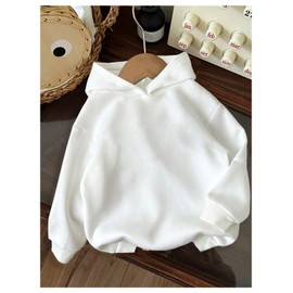 RoseSeek Girl's Letter Graphic Hoodies Long Sleeve Faith Over Fear Hoodies Sweatshirts Pullovers Trendy White 10Y