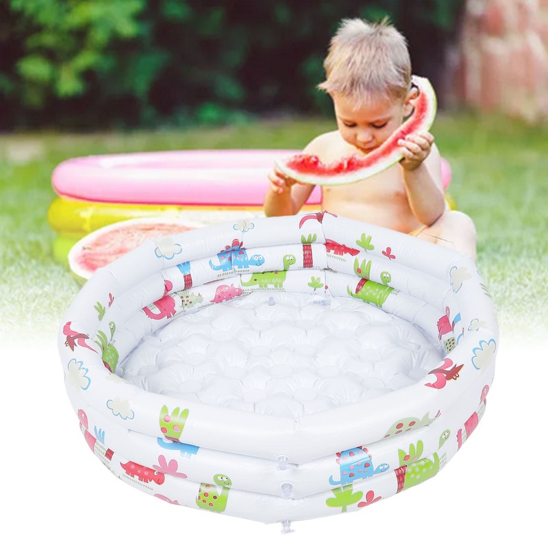Inflatable Kiddie Pool PVC 31.5 Inch Cartoon Dinosaur Round Outdoor