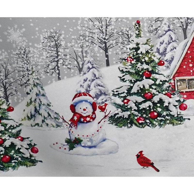 texpot Tablecloth 85 x 85 cm Snowman Christmas Winter Village