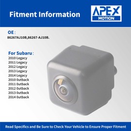 Generic APEXMOTION Rear View Backup Camera Reversing Parking Assist Camera 86267AJ10B Fit for:/Subaru Legacy Outback 2010-2014 170° Perfect Angle Night Vision