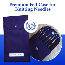 My Two Ladies | Knitting Needle Case | Handmade Custom Case | Great for Circular Needles & Tunisian Crochet Hooks Storage | 4 Large Pockets and 3 Smaller Pockets for Knitting Accessories | Purple
