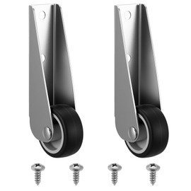 FNANJWQ 2 Pcs Gate Caster Wheels Replacement Rubber Rolling Swivel Casters, Non-Slip Rolling Pulley Directional Wheel for Garden Sofa Gate Fence Tables Furniture (1.6")