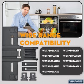 Upgraded Dishwasher Top Rack Adjuster Replacement for Whirlpool WDT750SAHZ0 WDT730PAHZ0 WDTA50SAHB0 WDTA50SAHZ0 WDT970SAHZ0 WDT910SAYM1 WDT730PAHV0 WDT910SAYM2 WDT910SAYM3 Dishwasher, 2 PACK