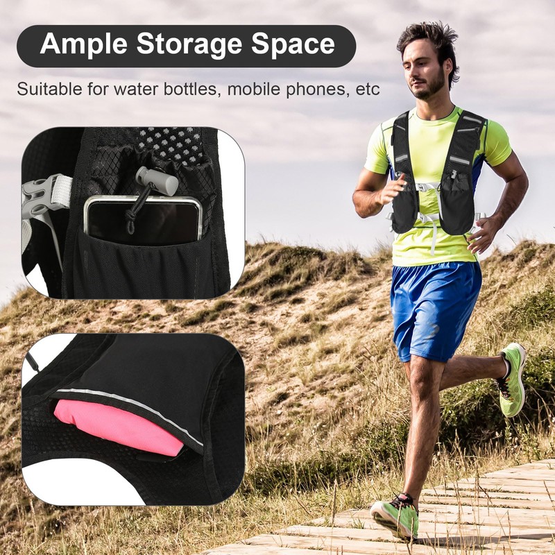 Running Vest for Men and Women, Breathable & Reflective Hydration
