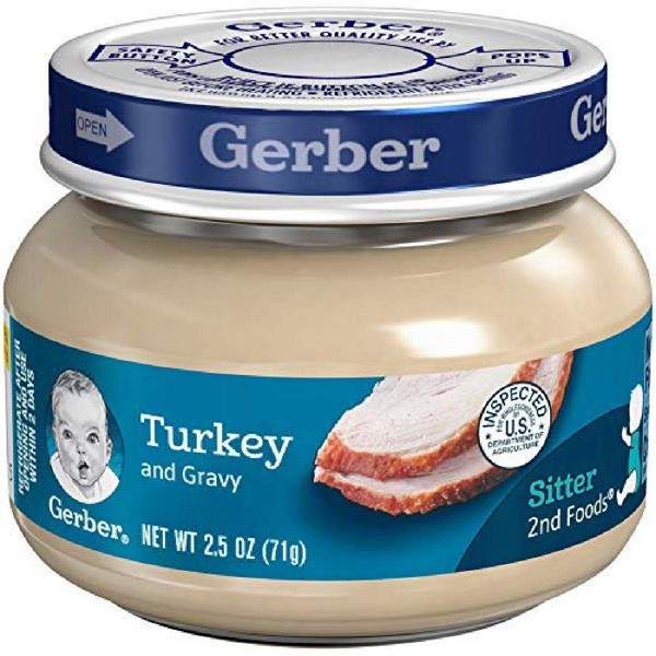 Gerber Purees 2nd Foods Turkey & Gravy, 2.5 Ounce Jars (Pack of 10)
