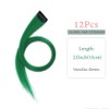 Grass Green Hair Strands for Clip-in 12 Pieces 55 cm