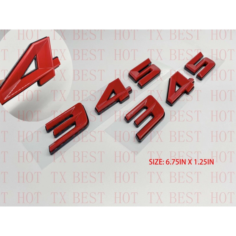 TD SHOP (2pc) Red Black 345 Badge Emblem for MOPAR