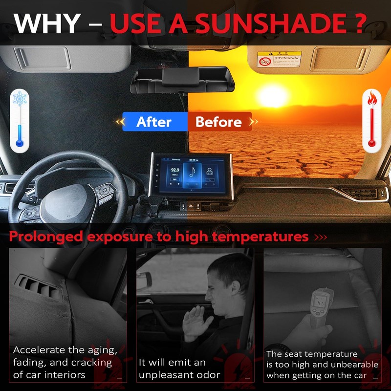 KAYZT Windshield Sun Shade for Toyota Highlander 2020-2025 2026 L