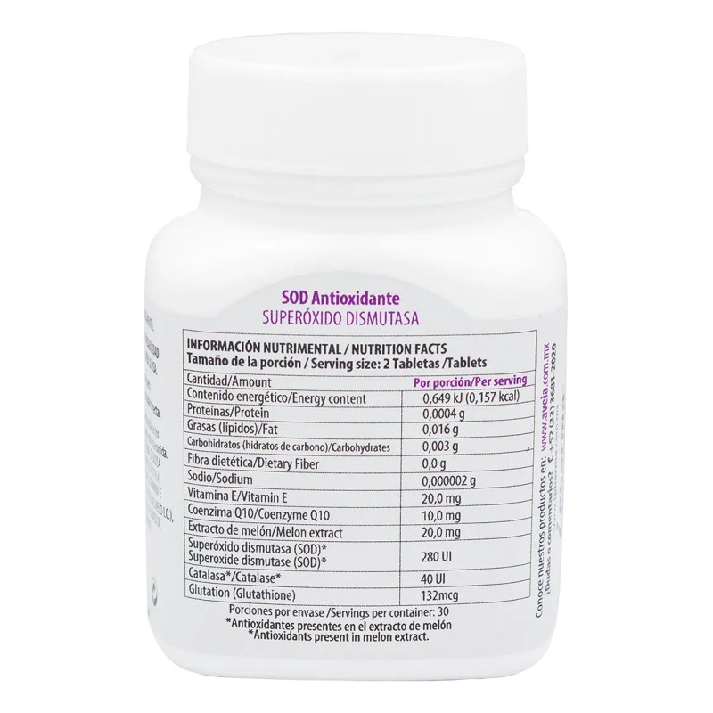 SOD Antioxidante para el Estrés – Superóxido Dismutasa + Glutatión