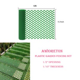 Chicken Wire Fence Mesh, Plastic Hexagonal Fencing for Gardening, 15.7IN x 10FT Green Poultry Fencing,Garden Netting, Chicken Wire Frame for Crafts, Floral Netting