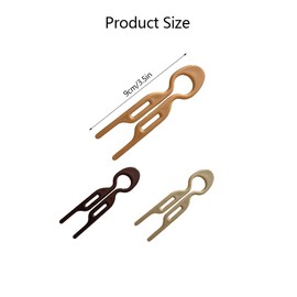 TOEECY Pack of 3 U-Shaped Hair Pins, French Hair Pin with French Twist, Women Hair Clips for Updo Hairstyles, Hair Pin Hair Accessories for Girls and Women (A)