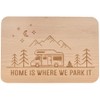 Spruchreif Breakfast board "Home is where we park it", engraved
