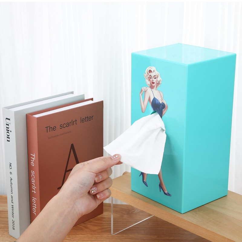 Yylaiire Thick Blue Tissue Box with Flying Skirt, Creative Tissue