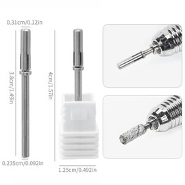 Gasea 2Pcs 3/32" Shank Nail Mandrel Bit for Small Nail Sanding Bands, 3.1mm Mini Mandrel Nail Drill File Heads for Manicure and Pedicures Care