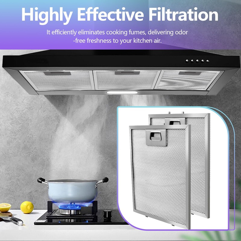 2 Pack-S97018029 Range Hood Filter Replacement, Upgraded Stainless steel frame