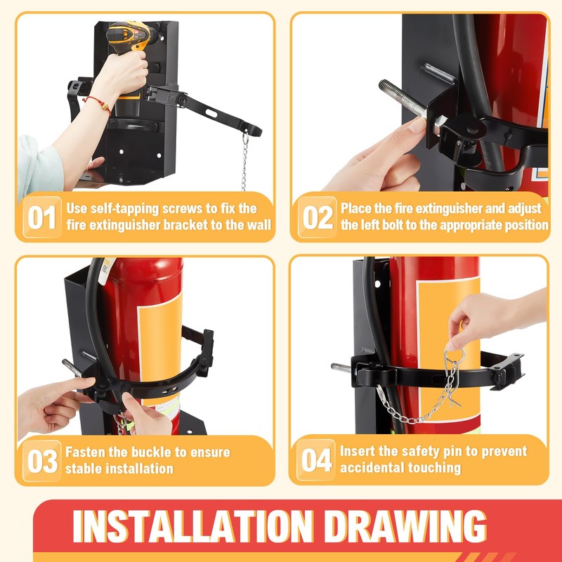 Zonon Heavy Duty Fire Extinguisher Mount Bracket Metal Fire Extinguisher